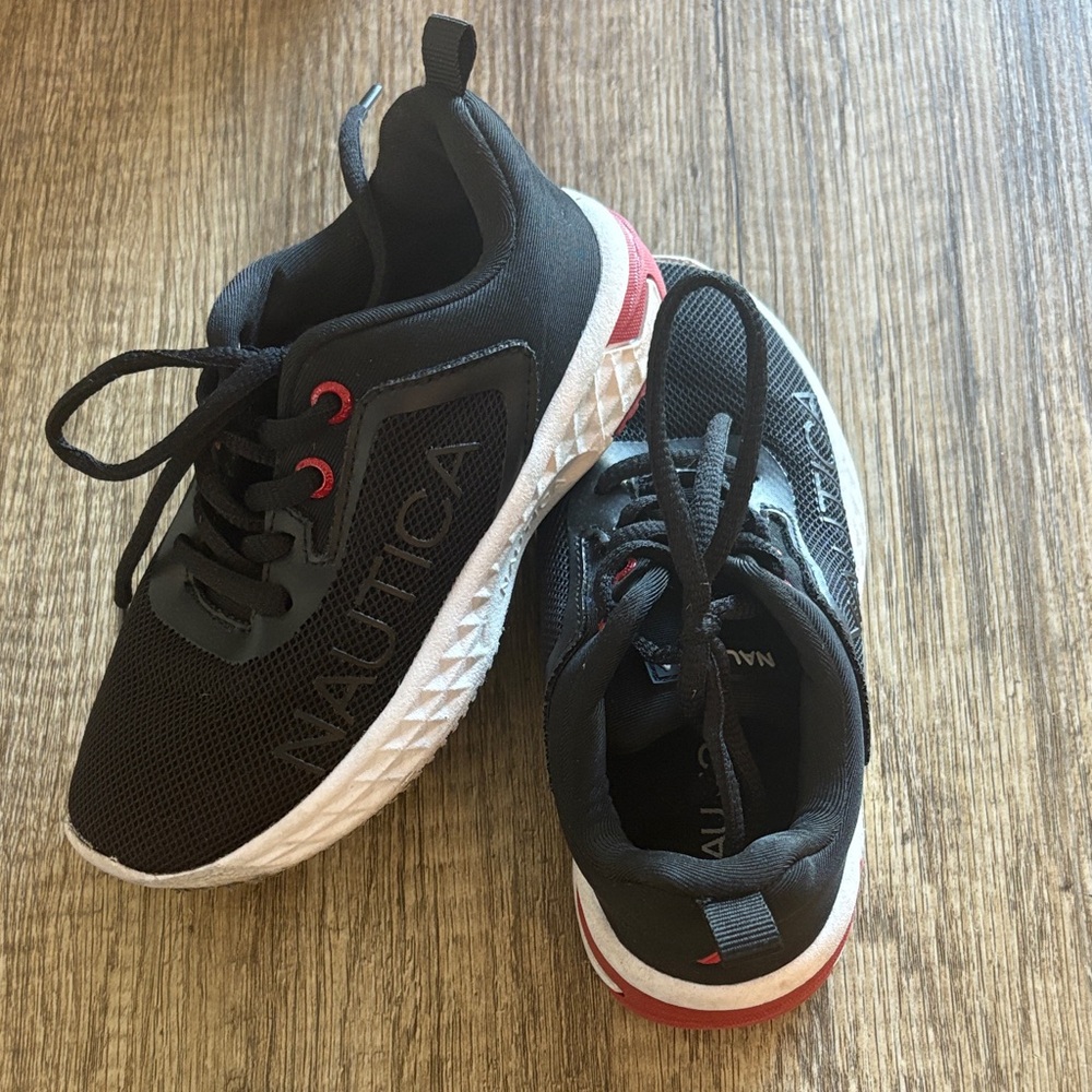 Nautica Kids Black and Red Sneakers